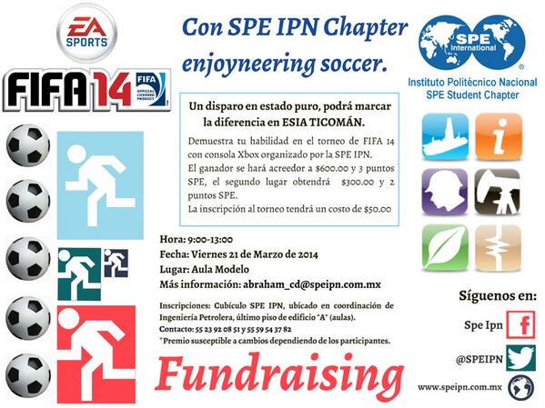 Buenas noches, hacemos la cordial invitación al torneo de FIFA 14 que se llevará a cabo el 21 de Marzo de 2014