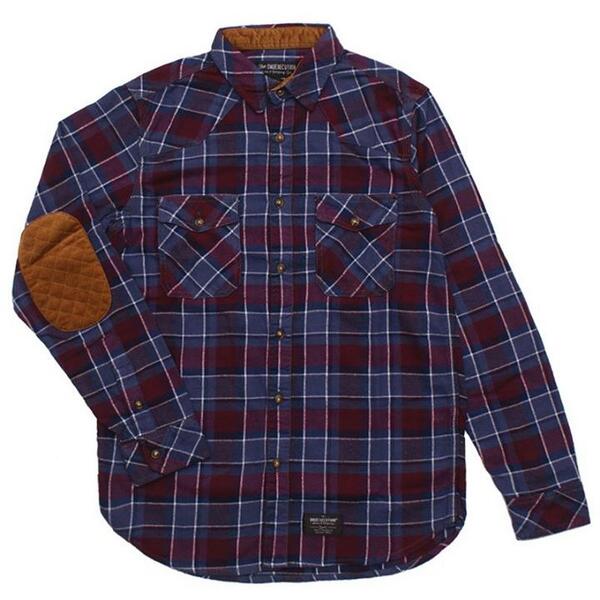 [Mayberry] #DndExecution suede elbow pad long sleeve flannel shirt | Order inquiry text to +6281933352023 / 7D597C30