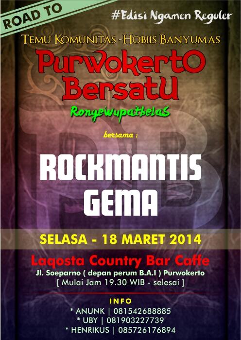 Edisi Ngamen #RoadToPUBER2014 | Selasa 18 Maret 2014 | di @LaqostaCountry mulai jam 19.30
mangga