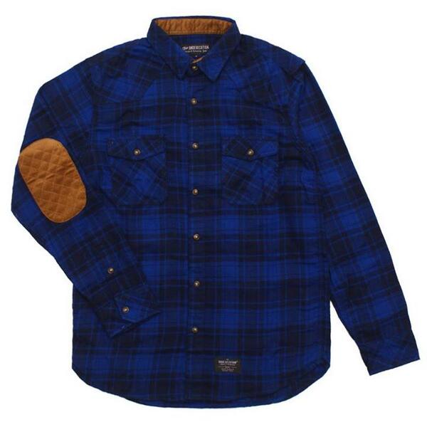 [Stamfort] #DndExecution suede elbow pad long sleeve flannel shirt | Order inquiry text to +6281933352023 / 7D597C30