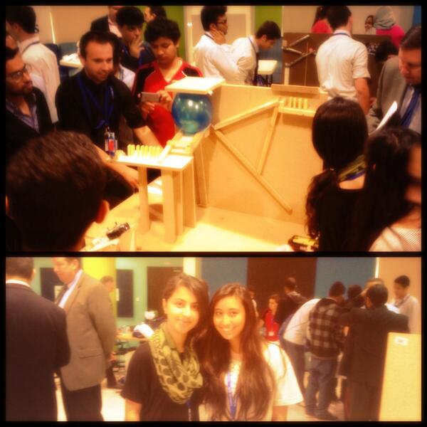 AUDengineering's tweet image. Woohoo girl power at the #rubegoldberg competition! Winner is #disinmotion @DIS_Dubai @AUDubai #engineeringfair