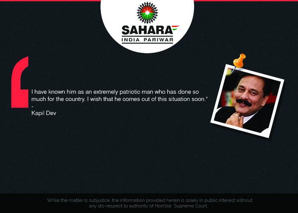 Prominent cricketer Kapil Dev has expressed his concern. Show your support at saharasebitruth.com #SaharaSEBITruth