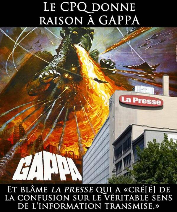 GAPPAsquad's tweet photo. Le @Conseildepresse déboute @LP_LaPresse en commission d’appel face à @GAPPAsquad...
http://t.co/5d9KeS1FQt #GAPPA! http://t.co/ZflUiIQH4h
