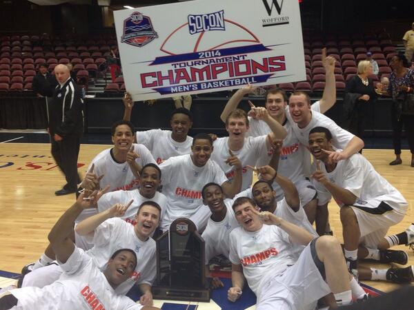 One more time, your 2014 #SoConHoops Tournament champions. See you at the <a href="/NCAA/">NCAA</a> Tournament. #Wofford <a href="/WoffordMBB/">Wofford Men's Basketball</a>