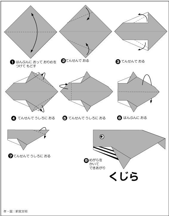 折り紙を折ろう さんのツイート 折り紙の折り方 くじら T Co Jgjtyimoap