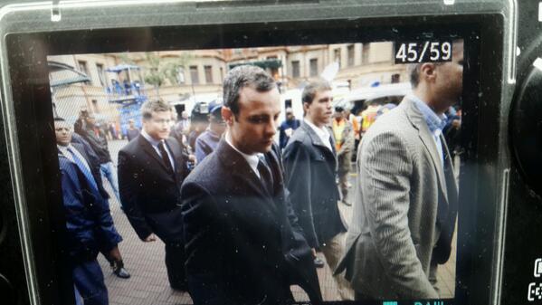 _bcroft's tweet image. Oscar Pistorius just arrived athe North Gauteng Court