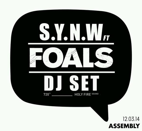 Assembly_ct's tweet photo. This Wednesday @Foals come to #SYNW for an exclusive DJ set! RT for a chance to win VIP passes &amp; Bar Tab! http://t.co/AMo4YNGPal