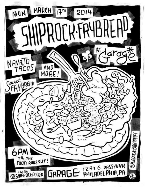 Hey y'all we are BACK next Monday at <a href="/garagephilly/">garage philly</a> slinging frybread and navajo tacos from the cart!