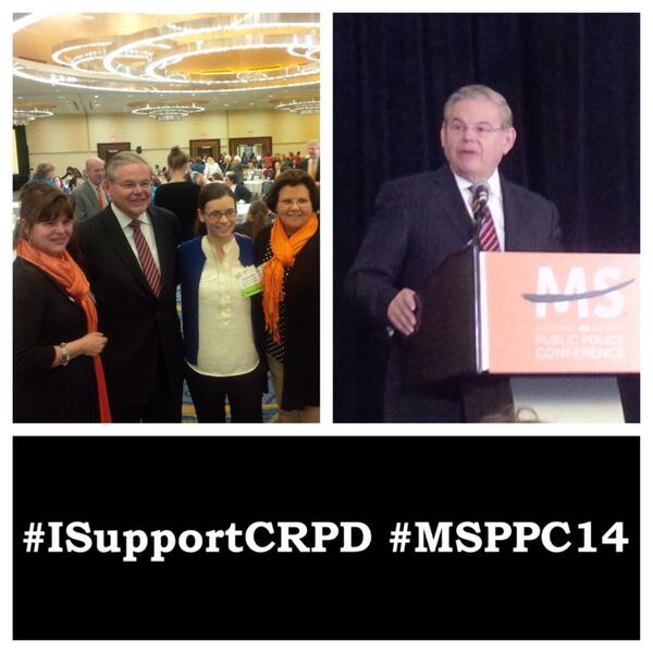 Senator Menendez speaking at the MS Society Public Policy Conference