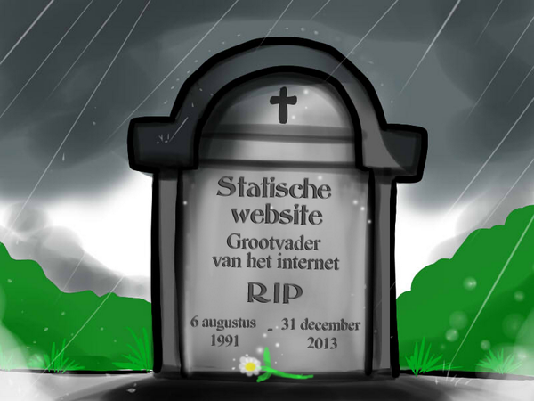 MobileAccessNV's tweet image. Dit is het graf van de #StatischeWebsite RIP 6-8-&apos;91 tot 31-12-&apos;13 | #ResponsiveDesignMatters bit.ly/1nfO4YU