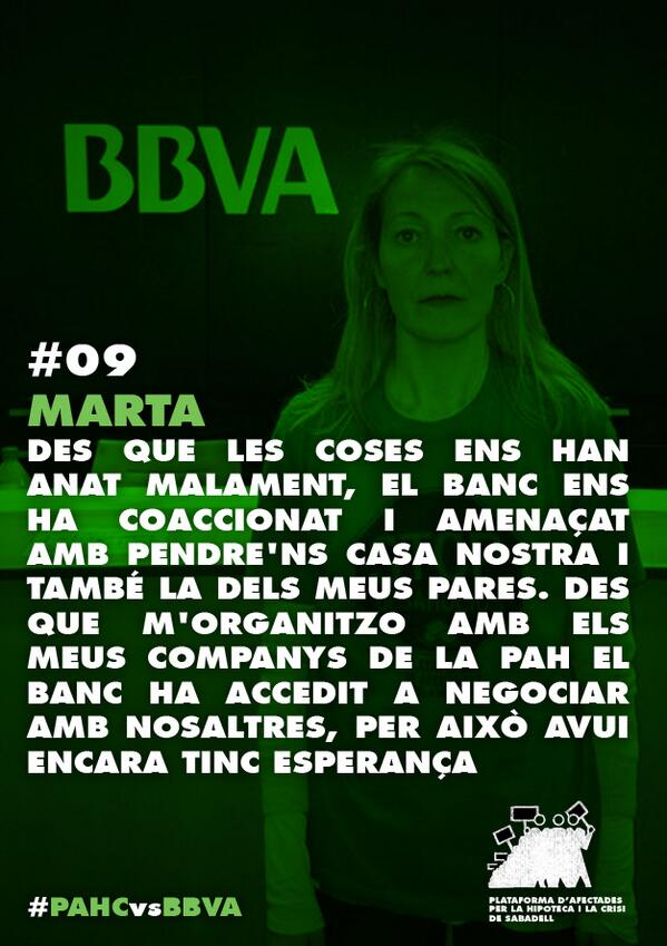 PAHC_Sabadell's tweet photo. #09 Marta 'des que les coses ens han anat malament, el banc ens ha coaccionat i amenaçat...' #PAHCvsBBVA http://t.co/EFw9F2TnMy