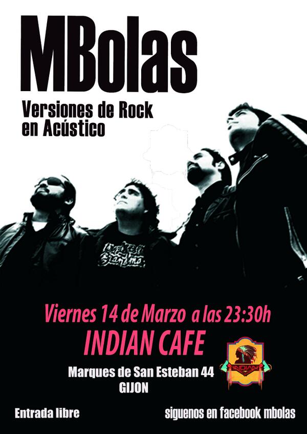 ROCKMBOLAS's tweet photo. El viernes volvemos a nuestra casa, el Indian cafe. Haremos algun que otro tema nuevo y recordar a las 23:30h! http://t.co/zvguetxnv9