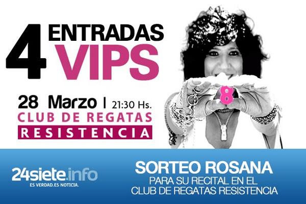 24sieteinfo's tweet photo. #Sorteos24 ¿Querés ver a ROSANA bien de cerca? @24sieteinfo sortea en marzo 4 entradas VIP | RT y estás participando. http://t.co/5CdJVdS1ot