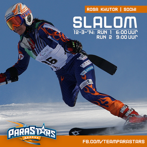 Teamparastars's tweet photo. Let op dag en tijdstip: @AnnaJochemsen live tijdens de Slalom in #Sochi2014 om 06:00 op http://t.co/J4UiALPmAF http://t.co/t85K3IczNY