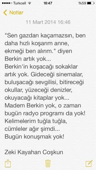 zekikayahan's tweet photo. Madem Berkin yok,o zaman bugün radyo programı da yok!Kelimelerim tuğla tuğla,cümleler ağır şimdi..Bugün konuşmak yok! http://t.co/cgFiU5aa2c