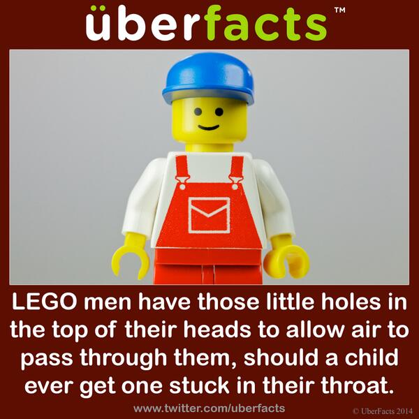 UberFacts's tweet photo. Why LEGO people have holes in their heads. http://t.co/m6PgjvzIzo