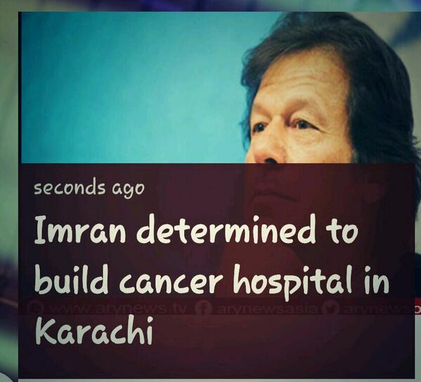 SanwalSana's tweet photo. “@KhanRahila: @ImranKhanPTI  determined to build #Cancer #Hospital in #Karachi #Inshah'Allah
#Pakistan #PTI http://t.co/0558aWCEKO”
