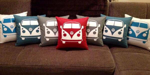 style_shack's tweet photo. Could you Rt our funky Campervan cushions please? More colours+add any text as a number plate http://t.co/T4YlzkZQnr http://t.co/nBQ71FWLaJ