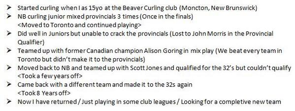 back8line's tweet image. Looking to play Lead, 2nd or Vice on a competitive team next year. #curlnb #curling