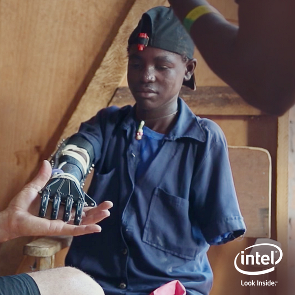 intel's tweet photo. Make a man an arm, change a life. Teach him to make arms, change the world. http://t.co/QGczbq102f #lookinside http://t.co/5xco6yso7O