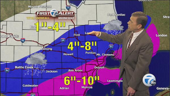 wxyzdetroit's tweet photo. Here we go. Again.
LATEST SNOW FORECAST from @edwardswxwxyz: http://t.co/vVpU282Blb #7FirstAlert http://t.co/jQjlRjo5w4