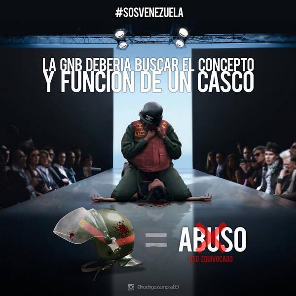 movimiento8_12's tweet photo. Venezuela lucha por su libertad. La GNB debería saber el significado y para que sirve un casco.. #11M #12M #SOSVzla http://t.co/CQTWleoSiK