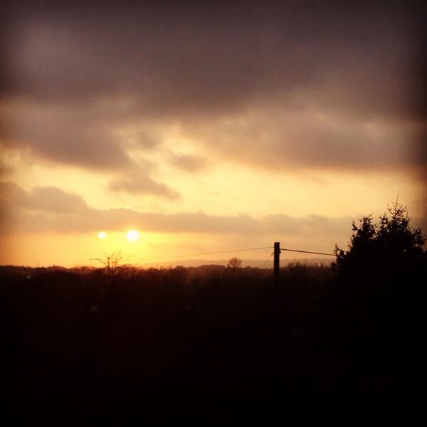 EmmaGrigg's tweet image. Lovely #sunset at work today - looking forward to the drive home. #AlmostSpringtime