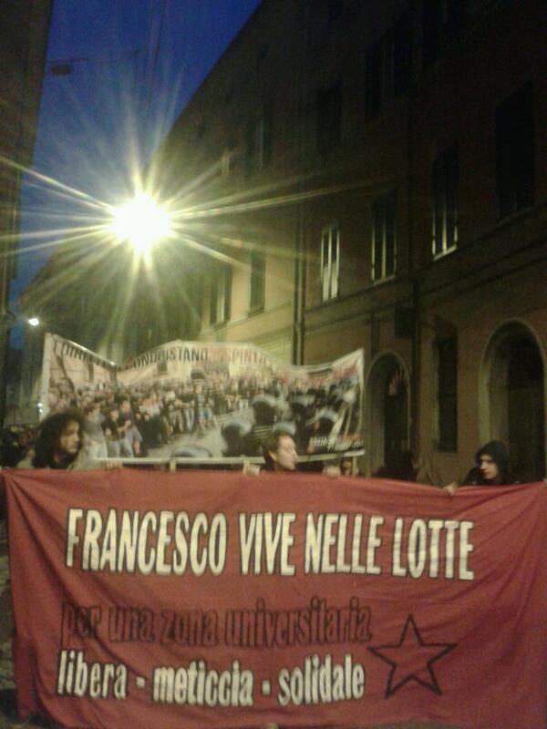 AmedeoSole's tweet photo. Francesco è vivo nelle lotte #Bologna 11 Marzo 1977/2014 #Liberitutti http://t.co/McTX03Runc
