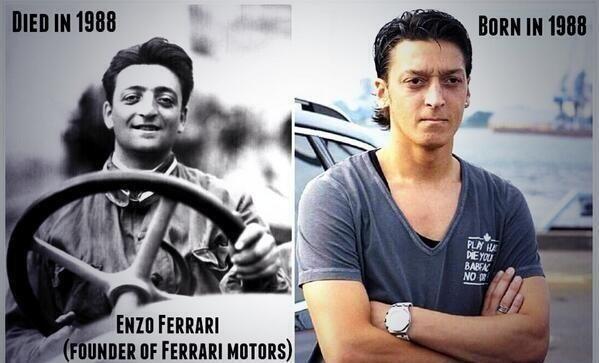 Fútbol Mundial. - ¡5 curiosidades que nos hacen pensar que Enzo Ferrari y  Mesut Özil son la misma persona! ➖Enzo Ferrari murió en 1988. Casualmente  el mismo año que nació Özil. ➖Enzo