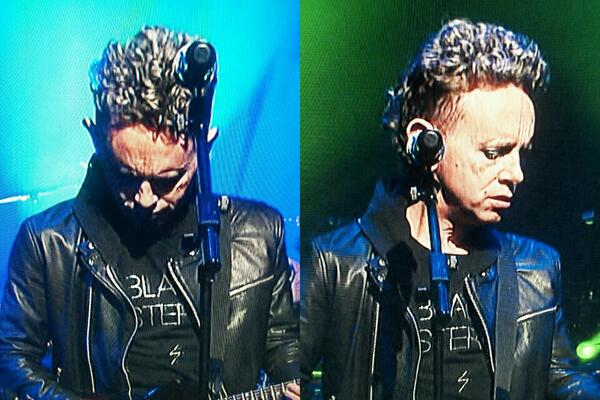 BLACKASTEROID's tweet photo. Martin Gore @depechemode wearing a @BLACKASTEROID shirt on  @Letterman soon after frogs fell from the sky Exodus 8:2 http://t.co/g861jw5jmo