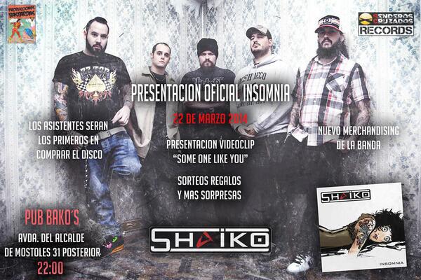 ProdBastardas's tweet photo. A la venta "INSOMNIA" nuevo album de @Shaikoband http://t.co/jvaYtM1Fby