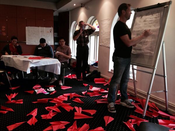 TodWhitehead's tweet image. Paper planes pointing the way to #AdvancedAgile with @TotherAlistair