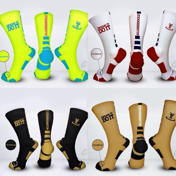Our latest creation w/ <a href="/alliseeisgold/">Jordan Burroughs</a>. 'Dream It, Do It' custom socks. Order details coming soon. #BeHeard