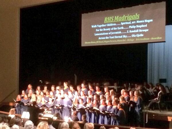 RochesterHS's tweet photo. RHS Madrigals perform at the Late Winter Concert tonight at the Fine Arts Auditorium. http://t.co/6NnHgVqtMT
