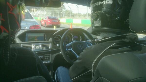LesterEllisJr's tweet photo. At the #mbstarlounge with @antonitopic driving a beautiful #amg on the track! http://t.co/7MbqBNQ1Ky