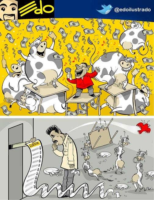 EdoSanabria's tweet photo. Caricatura EDO: SE ACABÓ LA FIESTA! http://t.co/zpzwk6GP0Q
