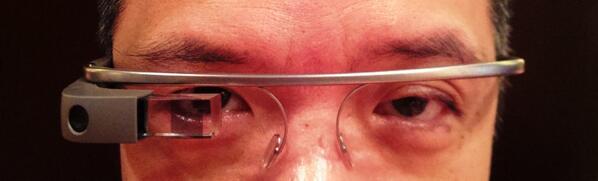jerryliao's tweet photo. wearing the Google Glass... http://t.co/0sKSslADmZ