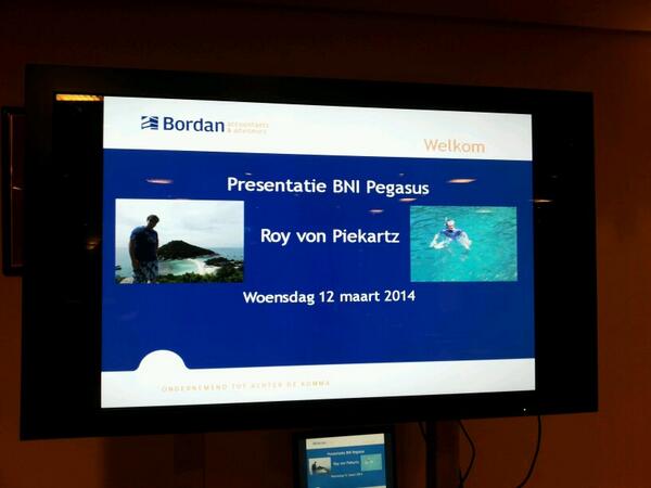 Vandaag de presentatie van Roy von Piekartz over Bordan #Accountants &amp; #Adviseurs @infoBordan @BordanAccAdv