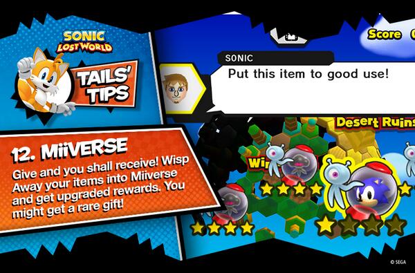 sonic_hedgehog's tweet photo. How do you get rare gifts in Sonic Lost World? Here's how! #TailsTips http://t.co/u310ByJddj
