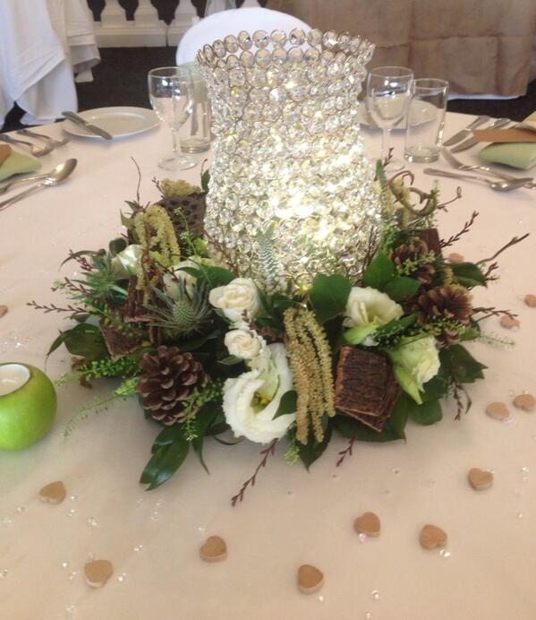 Woodland themed table arrangement!