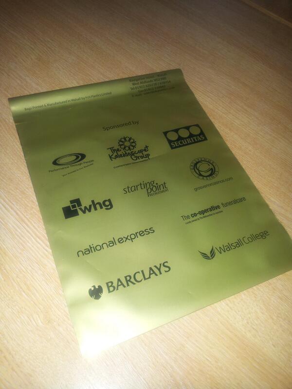 WalsallAwards's tweet photo. @Kaleidoscope_PG @Barclays @PtpTraining Hope you like the gold goody bags from @HHPlastics :) #Walsall #awards2014 http://t.co/BDooeEFpFY