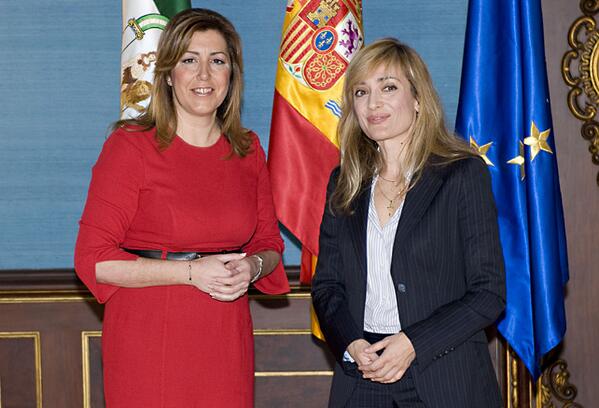AndaluciaJunta's tweet photo. La presidenta @_susanadiaz recibe a la secretaria general de @UGT_Andalucia @mc_castilla http://t.co/CdPGccDWwS