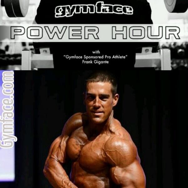 Gymface's tweet photo. POWER HOUR Q&amp;A TONIGHT from 9-10PM (EST) w/ Pro  bodybuilder Frank Gigante live @ http://t.co/QW7rt9Mk6I http://t.co/3zgJRbi8t2