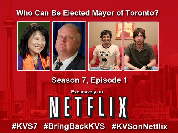 #Kenny4Mayor <a href="/kennyhotz/">Kenny Hotz</a> @spenny <a href="/oliviachow/">Olivia Chow</a> <a href="/TOMayorFord/">TOMayorFord</a> #BringBackKVS #KVS7ideas #Netflix #TOpoli #ONpoli #Toronto
