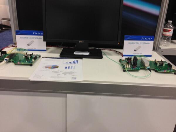 EthernetAllianc's tweet photo. Tabletop demo by @Finisar at the @EthernetAllianc #OFC2014 booth. #Ethernet http://t.co/mbJdUbIgLb