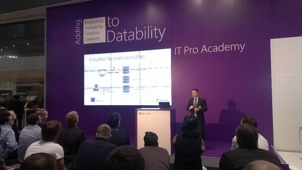 msdev_de's tweet image. .@peterkirchner jetzt gerade live auf unserer #CeBIT Bühne: Das eigene Test-Lab für jeden. #microsoftadding