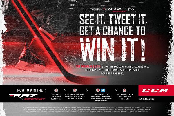 TaylorMadeGolf's tweet photo. “@CCMHockey: Want a chance to win the new #RBZ #Superfast stick before it hits retail? See how in the image below: http://t.co/Lp2oWWg3cj”