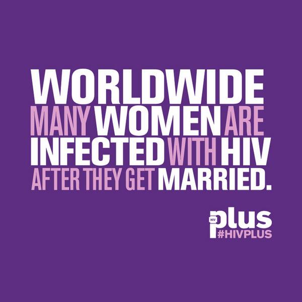 HIVPlusMag's tweet photo. Worldwide, many women are infected with HIV after they get married. #HIVPLUS http://t.co/3SJMpDL4eh