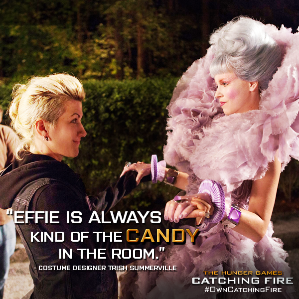 TheHungerGames's tweet photo. How does #CatchingFire costume designer @MzTSummerville describe @ElizabethBanks' #EffieTrinket? #OwnCatchingFire http://t.co/pQPgD9pmDJ