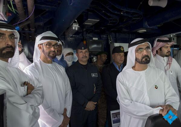 DXBMediaOffice's tweet photo. Pic: @HHShkMohd &amp; Mohammed bin Zayed watching the joint military exercises between #UAE &amp; Egypt (Zayed-1) http://t.co/HahTwMtl8l